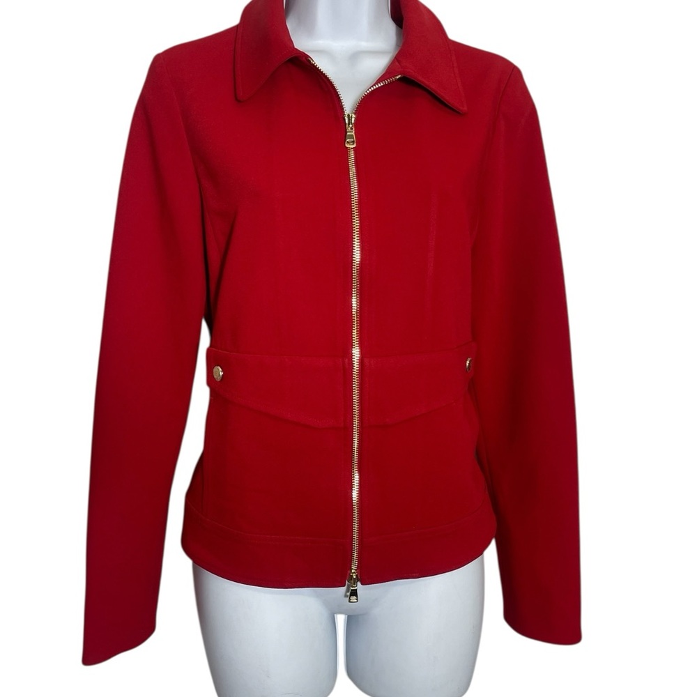 Carlisle Red Blazer Jacket Size 6 with Streamlined Design and Pockets ❤️